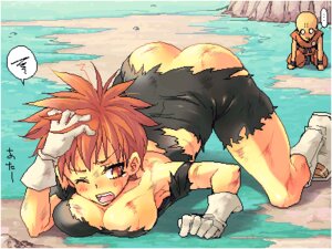 Rating: Questionable Score: 0 Tags: arai_kuma ass blush breasts cleavage dragon_ball dragon_ball_z female gloves human krillin kuririn large_breasts lowres male recoome red_hair rule34 rule_63 short_hair straight_hair User: bunchy7s