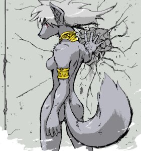 Rating: Questionable Score: 0 Tags: 5_fingers angry anthro bare_shoulders bracelet breasts canid canine canis cracks damaged_wall digital_media_(artwork) e621 female fingers frown fur gold_(metal) gold_bracelet gold_jewelry gold_necklace grey_body grey_fur grey_hair hair jewelry long_nails looking_offscreen mammal mo-hiro necklace nude oekaki pink_eyes scowl shoulder_length_hair small_breasts smashing solo tail wolf User: bunchy7s