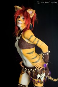 Rating: Safe Score: 0 Tags: 2:3 blue_eyes bodypaint clothed clothing cosplay e621 ear_piercing feathers felid female grandfathered_content hair humanoid leather mammal painted_markings pantherine piercing real red_hair skimpy solo stripes tiger tribal tribal_clothing yurikocosplay User: bunchy7s