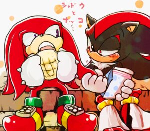Rating: Safe Score: 0 Tags: abstract_background anthro big_eyes big_head black_body black_fur duo e621 echidna eulipotyphlan food fur hedgehog holding_object knuckles_the_echidna male mammal monotreme mostly_nude sega shadow_the_hedgehog sonic_the_hedgehog_(series) toony urahyu User: bunchy7s
