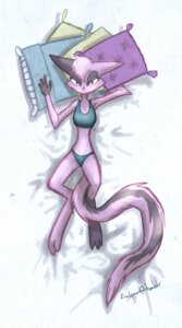 Rating: Questionable Score: 0 Tags: 2014 3_toes 4_fingers bedroom_eyes bird's-eye_view bra clothed clothing dreamkeepers e621 eralyn feet female fingers fur gloves_(marking) hair half-closed_eyes hi_res high-angle_view hybrid lagomorph leporid looking_at_viewer lying mammal markings narrowed_eyes on_back panties pillow pink_body pink_fur pink_hair rabbit seductive simple_background smile smirk solo sports_bra suggestive toes underwear viriathus_vayu User: bunchy7s