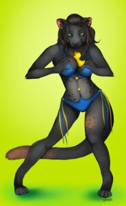 Rating: Safe Score: 0 Tags: anthro bikini breast_squish breasts clothed clothing e621 felid female green_eyes hair hand_on_breast jaguar mammal pantherine rubber_duck shestaroo skimpy solo squish swimwear tail tight_clothing two-piece_swimsuit User: bunchy7s
