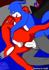 Rating: Explicit Score: 0 Tags: anthro bandai_namco blue_body blue_skin bottomwear cloth clothed clothing digimon digimon_(species) duo e621 erection feet genitals green_eyes heibanhikaru hi_res hindpaw male male/male nude open_bottomwear open_clothing open_pants pants paws penis red_eyes sex shoutmon tail tongue topless veemon User: bunchy7s