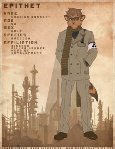Rating: Safe Score: 0 Tags: 2008 anthro armband brown_eyes brown_hair e621 english_text epithet eyewear glasses hair j_axer male mammal pince-nez procyonid raccoon scarf short_hair solo tail text User: bunchy7s