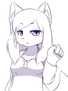 Rating: Safe Score: 0 Tags: anthro blush breasts canid canine canis chipar domestic_dog e621 eyebrows female hi_res kemono looking_at_viewer mammal monochrome open_mouth purple_and_white ribbons simple_background sketch solo white_background User: bunchy7s