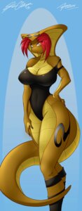 Rating: Safe Score: 0 Tags: 2013 amber_eyes anthro bangs big_breasts biped bodysuit breasts claws cleavage clothed clothing cobra e621 facial_markings female hair hand_on_hip head_markings hi_res huge_breasts leotard looking_at_viewer markings mastergodai monotone_clothing monotone_leotard ninja non-mammal_breasts pose red_hair reptile scalie short_hair skimpy skinsuit snake snake_hood solo standing tail thick_tail thick_thighs tight_clothing upstairstudios warrior wide_hips yazmin_shahmir yellow_eyes User: bunchy7s