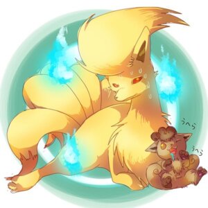 Rating: Safe Score: 0 Tags: 1:1 ambiguous_gender bodily_fluids brown_body brown_fur canid canine chest_tuft drooling duo e621 evolutionary_family fangs feral fur generation_1_pokemon japanese_text mammal multi_tail ninetales nintendo pawpads paws pokemon pokemon_(species) red_eyes saliva sweat tail teeth text translation_request tuft vulpix yellow_body yellow_fur じゃも User: bunchy7s