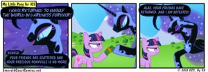 Rating: Safe Score: 0 Tags: 2012 armor blue_body blue_feathers blue_hair comic duo e621 english_text equid equine feathered_wings feathers female feral friendship_is_magic fur hair hasbro headgear helmet horn long_hair mammal money multicolored_hair my_little_pony mythological_creature mythological_equine mythology nightmare_moon_(mlp) purple_body purple_eyes purple_fur purple_hair tail text twilight_sparkle_(mlp) two_tone_hair unicorn unknown_artist url winged_unicorn wings User: bunchy7s