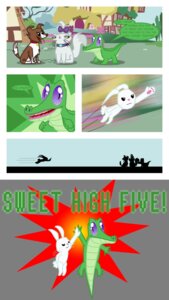 Rating: Safe Score: 0 Tags: 2011 accessory alligator alligatorid alpha_channel angel_(mlp) body_motion_path bow_(feature) bow_accessory bow_ribbon building canid canine canis centered_hair_bow collar comic conjoined_speech_bubble crocodilian dialogue domestic_cat domestic_dog e621 english_text felid feline felis female feral friendship_is_magic green_speech_bubble gummy_(mlp) hair_accessory hair_bow hair_ribbon hasbro hi_res house lagomorph leporid male mammal motion_lines motion_path my_little_pony name_drop name_in_dialogue number_word opalescence_(mlp) outside path_lines purple_eyes rabbit reptile ribbons scalie species_in_dialogue speech_bubble text thelastgherkin winona_(mlp) User: bunchy7s