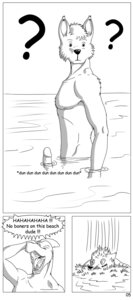 Rating: Explicit Score: 0 Tags: anthro aquatic beach blush canid canine canis comic dialogue digital_drawing_(artwork) digital_media_(artwork) domestic_dog duo e621 embarrassed english_text enhibitionism erection fish forsen genitals greyscale hi_res hiding laugh male mammal monochrome nude nude_beach obeke outside penis seaside shark text unwanted_erection User: bunchy7s