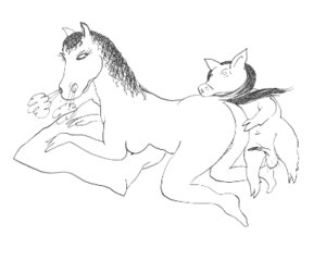 Rating: Explicit Score: 0 Tags: all_fours balls black_and_white breasts breath domestic_pig duo e621 equid equine erection ernst_kahl female genitals horse larger_female low_res male mammal monochrome nightmare_fuel penis pillow simple_background size_difference smaller_male suid suine sus_(pig) white_background User: bunchy7s