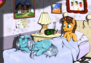 Rating: Safe Score: 0 Tags: 2013 bed bedroom blue_eyes bottle brown_hair container cutie_mark doctor_stable_(mlp) duo e621 earth_pony equid equine eyes_closed eyewear female feral friendship_is_magic furniture grey_hair hair hasbro horn horse inside lamp madhotaru male mammal my_little_pony mythological_creature mythological_equine mythology pillow pony screw_loose_(mlp) sleeping tail unicorn User: bunchy7s