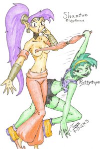 Rating: Explicit Score: 0 Tags: 2005 2girls arabian areola assisted_exposure breasts capcom clothing erect_nipples female female_only monster_girl multiple_females multiple_girls nipples rottytops rule34 shantae shantae_(character) straight_hair wayforward yuri zmorphcom zombie zombie_girl User: bunchy7s