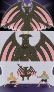 Rating: Questionable Score: 0 Tags: 2011 anthro baphomet_(deity) big_breasts bovid bovid_horn breasts caprine caprine_demon caprine_horn castle deity demon digital_media_(artwork) e621 female goat goat_demon goat_horn group hi_res hooves horn human humor looking_at_viewer male mammal membrane_(anatomy) membranous_wings night nipples plot_twist sexual_lobster wings User: bunchy7s