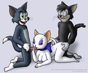 Rating: Explicit Score: 0 Tags: 2007 ambiguous_penetration anthro_only breasts butch_cat cat cat_ears cat_tail doggy_style erect_penis feline fellatio female furry knownvortex male oral penis rule34 sex spitroast straight tom_and_jerry tom_cat toodles_galore User: bunchy7s
