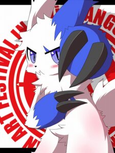 Rating: Safe Score: 0 Tags: 3:4 ambiguous_gender blue_body blue_eyes blue_fur blue_markings blush e621 english_text fur generation_3_pokemon looking_at_viewer luca_(nyucs) markings nintendo pokemon pokemon_(species) shiny_pokemon solo tail text white_body white_fur zangoose zangoose_day User: bunchy7s