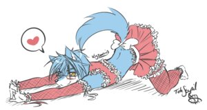 Rating: Questionable Score: 0 Tags: accessory anthro arm_warmers armwear blue_body blue_fur blush bottomwear canid canine canis clothed clothing crop_top crossdressing domestic_dog e621 eyewear femboy fishnet_armwear fishnet_clothing frilly fur garter glasses heart_symbol lace leaning leg_warmers legwear lingerie looking_at_viewer male mammal pinup pose ribbons shirt skirt solo stockings tail teasing tehstupidbug topwear User: bunchy7s