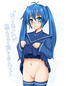 Rating: Explicit Score: 0 Tags: blue_eyes blue_hair blue_legwear blue_thighhighs blush bottomless embarrassed female high_resolution imaichi_moenai_ko kobe_shimbun kobe_shinbun long_hair moe navel no_panties pussy rule34 skirt skirt_lift solo sweat text thighhighs tied_hair translated twintails uncensored yami_nabe User: bunchy7s
