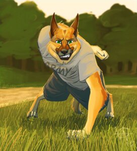 Rating: Safe Score: 0 Tags: anthro army bottomwear canid canine canis clothing detailed_background domestic_dog e621 english_text exercise forest german_shepherd grass green_eyes grin hand_behind_back herding_dog kanic looking_at_viewer male mammal military nature one_arm_push-up outside pastoral_dog plant push-up razi shirt shorts sky smile solo tail text text_on_clothing text_on_shirt text_on_topwear topwear tree wood User: bunchy7s
