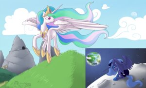 Rating: Safe Score: 0 Tags: blue_body blue_eyes blue_hair bodily_fluids cave cloud crown crying cutie_mark detailed_background e621 earth equid equine feathered_wings feathers female feral flying friendship_is_magic grass green_hair hair hasbro headgear hill horn mammal moon mountain multicolored_hair my_little_pony mythological_creature mythological_equine mythology outside pink_eyes pink_hair planet plant princess_celestia_(mlp) princess_luna_(mlp) purple_hair quadruped rainbow_hair sad sibling_(lore) sister_(lore) sisters_(lore) sky solo space star tail tears tenchi-outsuno toony white_body winged_unicorn wings User: bunchy7s