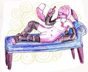 Rating: Explicit Score: 0 Tags: anthro arm_warmers armwear beverage canid canine clothing e621 femboy flaccid fullmetal-roche fur genitals hair hi_res leg_warmers legwear male mammal mr._everitt penis pink_body pink_fur pink_hair relaxing soda solo tail User: bunchy7s