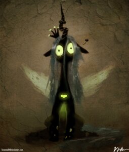 Rating: Safe Score: 0 Tags: arthropod black_body blue_hair changeling_(mlp) crown e621 female feral friendship_is_magic green_eyes hair hasbro headgear heart_symbol hi_res horn insect_wings long_hair looking_at_viewer my_little_pony queen_chrysalis_(mlp) royalty sitting solo tarantad0 text url wings User: bunchy7s