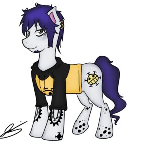 Rating: Safe Score: 0 Tags: 1:1 alternate_species clothing crossover cutie_mark e621 ear_piercing equid equine feral grey_eyes hair hasbro horse jacket male mammal my_little_pony one_piece piercing ponification pony purple_hair quadruped shirt solo tail topwear trafalgar_law unknown_artist User: bunchy7s