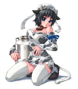 Rating: Questionable Score: 0 Tags: 2005 5_fingers animal_humanoid bell bell_collar bent_legs big_breasts black_body black_fur blue_eyes bovid bovid_humanoid bovine bovine_humanoid breasts cattle_humanoid cleavage clothed clothing collar container cowbell dress e621 female fingers footwear fur hat headgear headwear horn horned_humanoid humanoid humanoid_hands kneeling legwear looking_at_viewer mammal mammal_humanoid metal metal_container milk_can milk_container mizuki_gyokuran off_shoulder open_mouth panties pink_body pink_skin shoes simple_background solo tail tailed_humanoid underwear white_background white_body white_fur User: bunchy7s