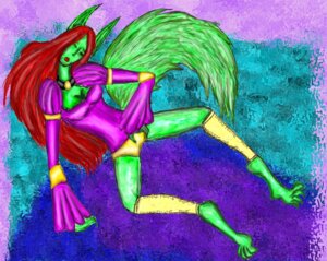 Rating: Questionable Score: 0 Tags: anthro breasts canid canine cleavage clothed clothing e621 female fox fur green_body green_fur hair long_ears long_hair mammal red_hair solo tail unokitsune User: bunchy7s