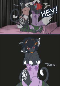 Rating: Questionable Score: 0 Tags: anthro black_hair breasts butt canid canine clothed clothing clothing_lift comic digital_media_(artwork) duo e621 felid female female/female footwear fox fufufu fur hair hybrid legwear leopard leopard_spots mammal markings one_ear_up pantherine panties petite-symphony red_eyes shirt shirt_lift side_boob socks spots symphony_(petite-symphony) tail topwear underwear yuuri_(character) User: bunchy7s
