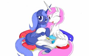 Rating: Questionable Score: 0 Tags: 16:10 2014 blue_body blue_eyes blue_feathers blue_hair blush duo e621 equid equine feathered_wings feathers female feral friendship_is_magic hair hasbro hi_res horn looking_at_viewer lying mammal my_little_pony mythological_creature mythological_equine mythology navanastra pillow pink_eyes pink_hair princess_celestia_(mlp) princess_luna_(mlp) simple_background smile white_background white_body white_feathers widescreen winged_unicorn wings User: bunchy7s