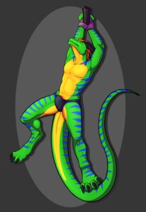 Rating: Explicit Score: 0 Tags: 4_toes anthro anus arms_above_head biped bound bulge claws clothed clothing digital_media_(artwork) digitigrade dragon e621 eyes_closed feet green_body green_scales hair hi_res horn jockstrap long_tail lying male markings muscular muscular_anthro muscular_male mythological_creature mythological_scalie mythology on_back orange_hair pecs scales scalie short_hair solo stripes submissive submissive_male suspension tail thesecretcave thick_tail toe_claws toes topless underwear zelryem User: bunchy7s