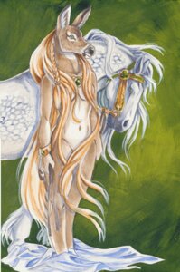 Rating: Safe Score: 0 Tags: anthro deer e621 female green_background hair heather_bruton long_hair mammal marsupial nude pigtails simple_background solo User: bunchy7s