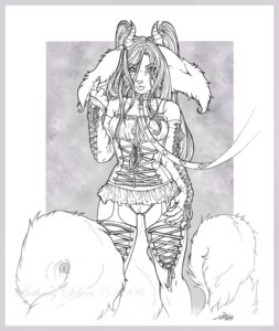 Rating: Questionable Score: 0 Tags: 2006 alternative_fashion anthro clothing collar corset e621 female glamfur goth langurhali leash legwear lingerie mall_goth monochrome panties solo stockings tail topwear underwear vera_(artist) vera_(vera) User: bunchy7s