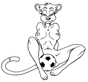 Rating: Questionable Score: 0 Tags: anthro ball black_and_white breasts chief_inquisitor covering covering_self e621 felid female half-closed_eyes line_art lion looking_at_viewer low_res mammal monochrome narrowed_eyes navel nipples nude pantherine simple_background soccer soccer_ball solo sport tail white_background User: bunchy7s