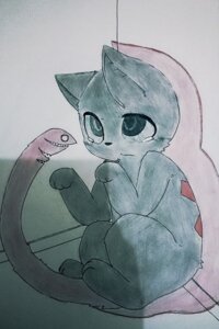 Rating: Safe Score: 0 Tags: 2:3 ambiguous_gender black_eyes bodily_fluids crying domestic_cat e621 felid feline felis feral kuruitty lonely mammal sad solo tears traditional_media_(artwork) User: bunchy7s