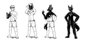 Rating: Questionable Score: 0 Tags: 2011 2:1 anthro base_one_layout basic_sequence black_and_white bottomwear canid canine clothing e621 four_frame_image four_frame_sequence fox goo-connected_lips goo_transformation human latex linear_sequence living_latex male mammal mask monochrome mxl one_row_layout sequence shorts simple_background solo standing tail transformation transformation_sequence white_background User: bunchy7s