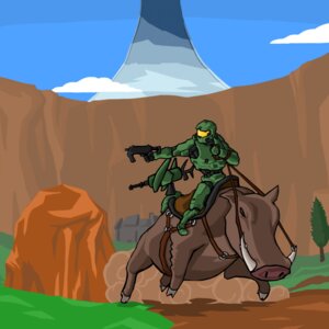 Rating: Safe Score: 0 Tags: 1:1 ambiguous_gender domestic_pig duo e621 feral gun halo_(device) halo_(series) harness hidaihazo12 holding_gun holding_object holding_ranged_weapon holding_reins holding_weapon humor male mammal master_chief microsoft mount outside pun ranged_weapon reins riding saddle slightly_chubby suid suine sus_(pig) tack vehicle visual_pun warthog weapon xbox_game_studios User: bunchy7s