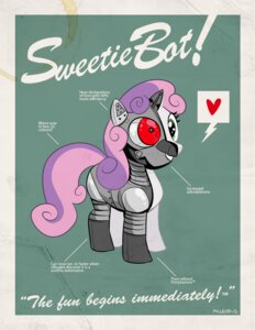 Rating: Safe Score: 0 Tags: 2012 alternate_species border e621 english_text equid equine female feral friendship_is_magic friendship_is_witchcraft hasbro heart_symbol horn horse machine mammal mitchell_mcleod my_little_pony mythological_creature mythological_equine mythology pony quadruped robot simple_background smile solo sweetie_belle_(mlp) sweetie_bot_(mlp) tail text unicorn young young_feral User: bunchy7s