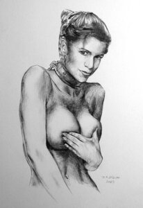 Rating: Questionable Score: 0 Tags: 1girls 2003 female female_only greyscale hand_bra handbra jay_raygun lucasfilm monochrome princess_leia_organa return_of_the_jedi rule34 slave_leia solo source_request star_wars tagme topless User: bunchy7s
