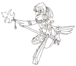 Rating: Questionable Score: 0 Tags: 2011 4_toes amazon anthro armor avian avian_feet beak bird black_and_white breasts cleavage clothed clothing e621 feathers feet female flora_parrot footwear glaive holding_macuahuitl holding_melee_weapon holding_object holding_sword holding_weapon ink_(disambiguation) legwear line_art looking_at_viewer macuahuitl melee_weapon monochrome non-mammal_breasts parrot polearm silvermidnight simple_background sketch skimpy socks solo stirrup_socks sword toes unconvincing_armor warrior weapon white_background zygodactyl User: bunchy7s