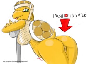 Rating: Explicit Score: 0 Tags: 2007 anthro english_text female gameplay_mechanics hammer_bros. koopa lapinstein mario_(series) nintendo rule34 rule_63 scalie solo straight_hair text User: bunchy7s