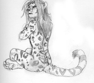 Rating: Questionable Score: 0 Tags: angry anthro e621 felid female finalflight greyscale hair heart_symbol jaguar mammal monochrome nude pantherine pouting shy simple_background sitting sketch solo tail white_background User: bunchy7s