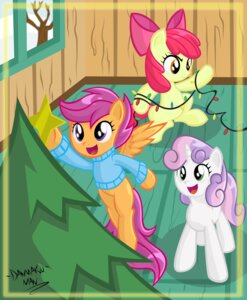 Rating: Safe Score: 0 Tags: absurd_res accessory amber_eyes apple_bloom_(mlp) bow_(feature) bow_accessory bow_ribbon christmas clothing cutie_mark_crusaders_(mlp) danmakuman e621 earth_pony equid equine feathered_wings feathers female feral friendship_is_magic fur green_eyes group hair hair_accessory hair_bow hair_ribbon hasbro hi_res holidays horn horse mammal multicolored_hair my_little_pony mythological_creature mythological_equine mythology open_mouth orange_body orange_feathers orange_fur pegasus plant pony purple_eyes purple_hair quadruped red_hair ribbons scootaloo_(mlp) smile sweetie_belle_(mlp) tail tongue tree two_tone_hair unicorn white_body white_fur window wings yellow_body yellow_fur young young_feral User: bunchy7s