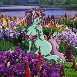 Rating: Questionable Score: 0 Tags: 1:1 anthro anthrofied arthropod biped blue_eyes bottomless bra breasts changeling_(mlp) cleavage clothed clothing crown dreadlocks e621 english_text fan_character female flower friendship_is_magic green_body hair hasbro headgear hi_res horn kneeling lake looking_at_viewer lovingwolf my_little_pony navel outside plant purple_hair solo text underwear water User: bunchy7s