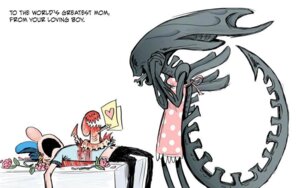 Rating: Questionable Score: 0 Tags: 2012 alien alien_(franchise) apron apron_only baseball_cap blood bodily_fluids card chestburster clasped_hands clothing corpse death dialogue digital_media_(artwork) disembowelment duo_focus e621 english_text female flower furniture gore group hat headgear headwear heart_symbol holding_card holding_object holiday_card holidays human humor love male mammal mostly_nude mother's_day mother's_day_card mother_(lore) parent_(lore) plant smile table tail text trio unavailable_at_source unknown_artist xenomorph young User: bunchy7s