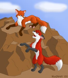 Rating: Safe Score: 0 Tags: canid canine cloud dipstick_tail duo e621 eye_contact feral fox fur kooky looking_at_another male mammal markings open_mouth orange_body orange_fur outside pawpads paws quadruped red_body red_fur sky tail tail_markings teeth User: bunchy7s