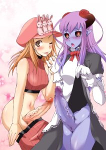Rating: Explicit Score: 0 Tags: black_sclera blonde_hair blue_skin brown_eyes censored demon flootier_(summon_night) futa_sans_balls futanari gekka_kaguya_(urabata) hat horns intersex lisher navel penis purple_hair rule34 skirt_lift summon_night summon_night_3 summon_night_5 wink yellow_eyes User: bunchy7s