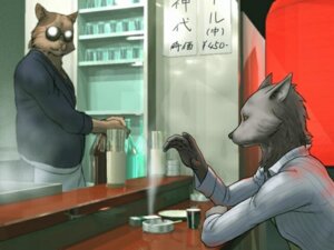 Rating: Safe Score: 0 Tags: 4:3 alcohol beverage cigarette clothed clothing detailed_background duo e621 felid japan japanese japanese_text liquor male mammal milk outside plastic_bag ramen_shop shirt smoke smoking text toony topwear unknown_artist User: bunchy7s
