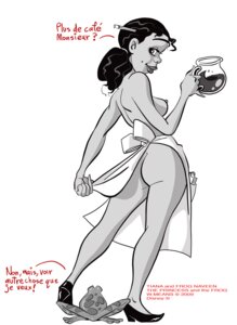 Rating: Explicit Score: 0 Tags: apron ass breasts coffee_pot disney disney_princess female feral frog holding_object human male monochrome naked_apron nipples nude prince_naveen rule34 standing tagme the_princess_and_the_frog tiana worthy_means User: bunchy7s